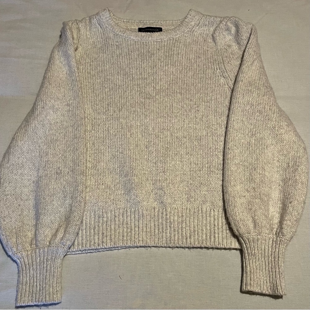 Banana Republic Womens Sweater White Large Long Sleeve Pullover